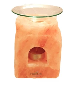 Himalayan Salt Lamp Oil Burner CUBE Shaped Tea Light - Picture 1 of 2