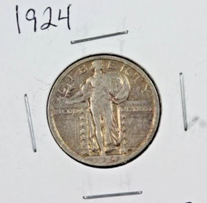 1924 Standing Liberty Quarter : Fine + - Picture 1 of 2