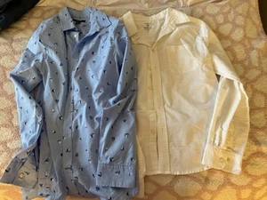 EUC Lot of 2 Boys long Sleeve Button Down Shirts Size 18 - Picture 1 of 6