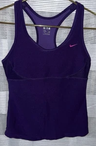 Nike Dri-Fit Damen Tank Top Gr. M integrierter BH Lila Ärmellos Fitness Gym - Bild 1 von 4