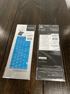 Genuine Sony VGP-KBV4 VAIO Keyboard Skin BLUE Lot of 2 NEW Sealed - Picture 1 of 9