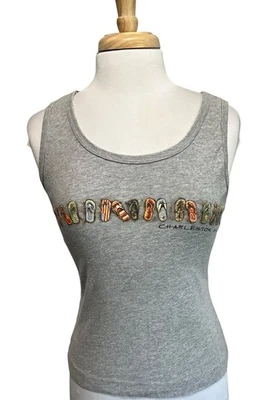 Sandalias chanclas vintage Charleston Carolina del Sur camiseta sin mangas turista playero talla L Foto 1 de 4