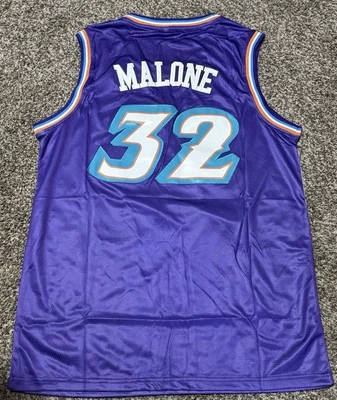 NEW Karl Malone Jersey Men's XL Purple Utah Jazz  32 SEWN - Image 1 of 2