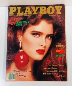 Vintage Playboy Magazine December 1986 Brooke Shields Keith Haring Ornament   - Imagen 1 de 4
