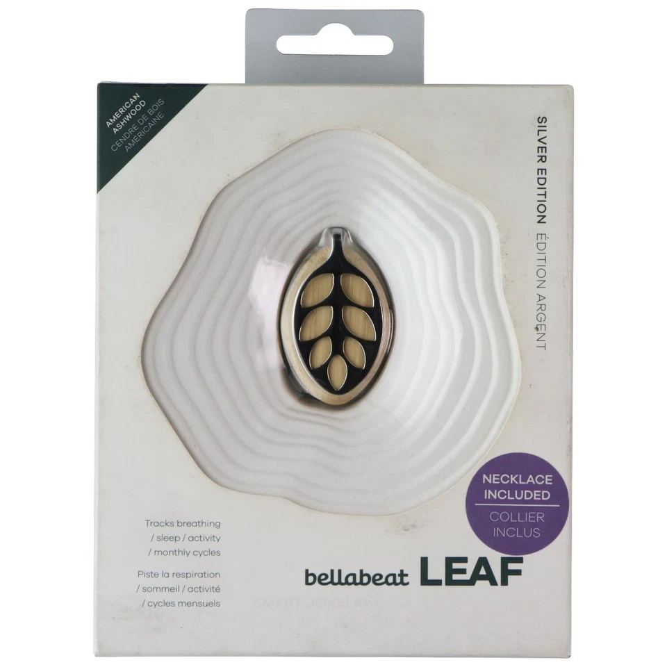 Rastreador de Actividad Bellabeat LEAF con Collar - Edición Madera Negra/Plata Natural Foto 1 de 2