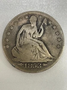 Medio dólar libertad sentada 1853, 90 % plata, detalles en muy buen estado -tú calificas- - Imagen 1 de 8