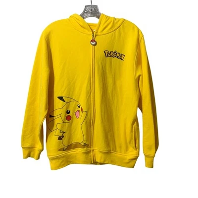 Pokemon Pikachu Sudadera con Capucha Amarilla con Cremallera con Orejas y Pokeball Dije Niños Talla XL Foto 1 de 4