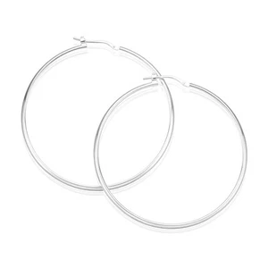 Zamel's Sterling Silver 50x1.5mm Hoops Women's Elegant Stylish Earrings - Picture 1 of 1