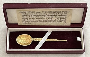 Boxed Hallmarked Sterling Silver Queen Elizabeth 1953 Coronation Anointing Spoon - Picture 1 of 7