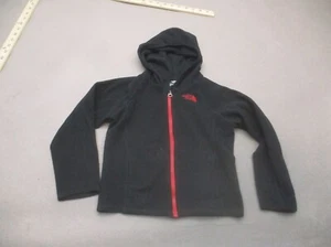 The North Face Size 5 Kids Unisex BLK Full Zip Pocket Fleece Athletic Jacket 437 - Picture 1 of 7
