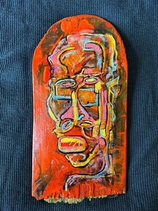 Original Acrylic Painting On Skate Deck 2019 By Nebraska Artist Lew Lunbeck - Picture 1 of 6