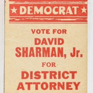 1940er David Sharman Jr Bezirksstaatsanwalt Reading County Berks County PA Demokrat - Bild 1 von 4