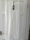 LADIES SIZE 12 CREAM HIGH WAISTED SMART TROUSERS FROM ATOS LOMBARDINI BNWL