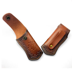 Leather Sheath Belt Loop Case Holder Holster Pouch Scabbard For Folding Knife