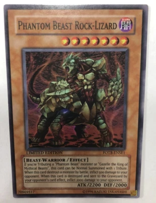 Phantom Beast Rock-Lizard Yu-Gi-Oh Card Limited Edition FOTB-ENSE1 - Image 1 of 4