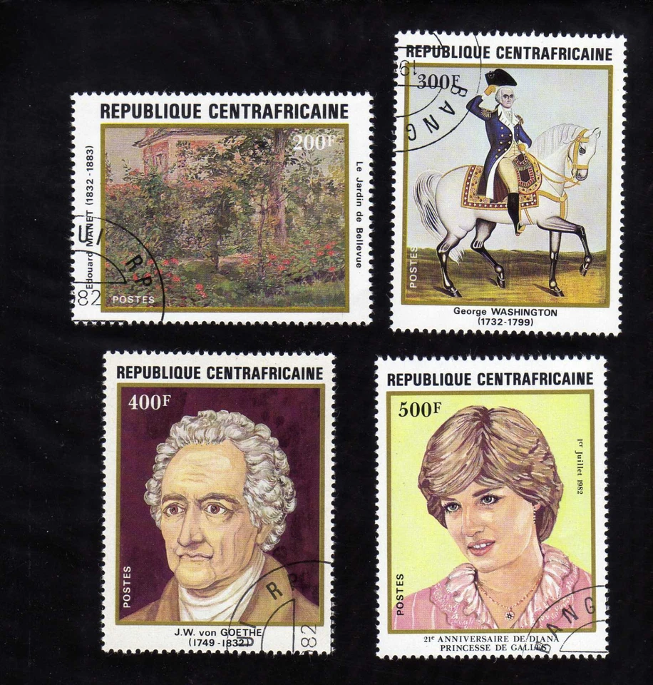 CENTRAL AFRICAN REPUBLIC -  SC #517-19, 517A   Washington,  Princess Diana - Image 1 of 1