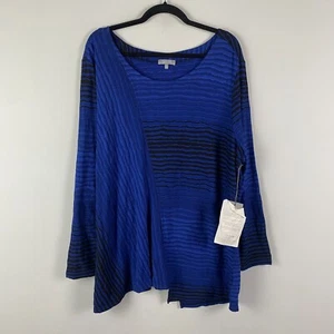 Habitat Clothes to Live in Asymmetric Tunic Size 1X Cobalt Blue Long Sleeve - Picture 1 of 11