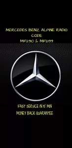 ✅ MERCEDES BENZ ALPINE RADIO CODE PIN ✅ MF2910 MF2199 MF2197 MF2192 MF2297 ✅ - Foto 1 di 6