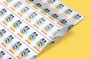 Personalised Mickey Mouse Wrapping Paper – Kids Birthday Gift Wrap 61cm - Picture 1 of 3