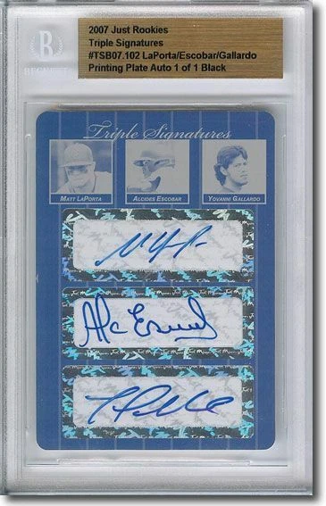 Matt LaPorta * Escobar * YOVANNI GALLARDO * Autograph Rookie Auto Plate 1/1 - Image 1 of 1