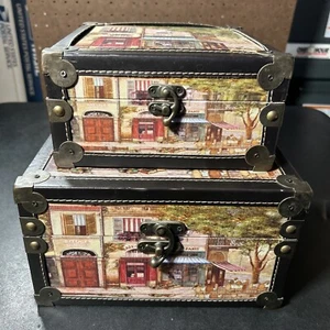 Cafe Paris Design Chest, Set Of 2 - Picture 1 of 14