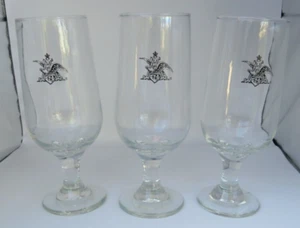3 vasos de cerveza vintage Anheuser-Busch Black Eagle emblema 10 oz 7" de alto - Imagen 1 de 7
