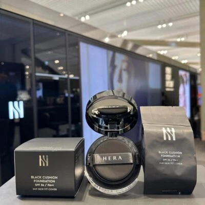 HERA 2024 NEW Black Cushion Foundation 15g + Refill 15g SPF34/PA++ K-Beauty - Image 1 of 4