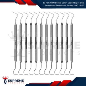 12 PCS RDM Dental Color-Coded Expro Dual Periodontal Endodontic Probes UNC 15-23 - Picture 1 of 1