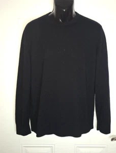 Men's Theory Black Long Sleeve Knit Crew Neck Pullover Lightweight Sweater XL - Picture 1 of 2