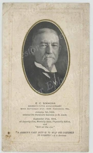 SIMMONS Edward Campbell 1839 - 1920 foto MD St. Louis MO WELCH HELFENSTEIN - Foto 1 di 1