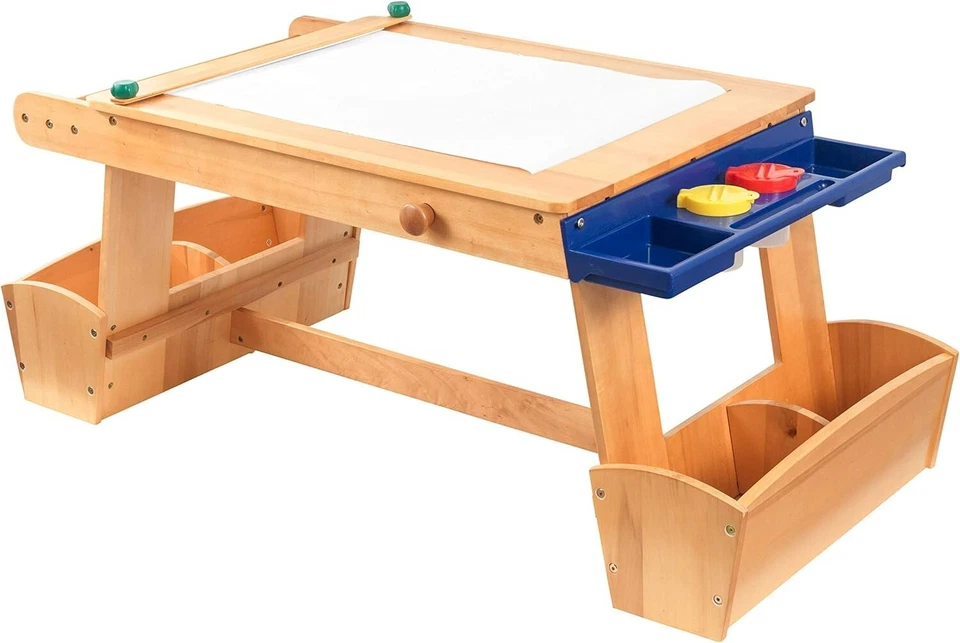 Mesa de arte de madera KidKraft con estante de secado y contenedores de almacenamiento muebles para niños Foto 1 de 1