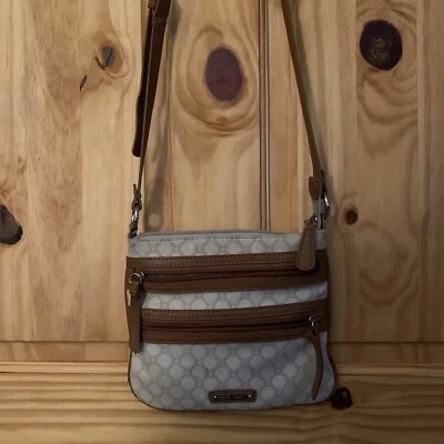 Bolso Bandolera Nine West Beige Marrón Cartera Correa Ajustable Foto 1 de 4
