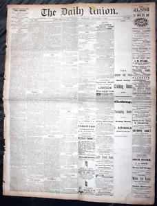 Vintage Newspaper Rare History 3 “The Daily Union” Newspaper Rock Island. Ill. - Foto 1 di 3