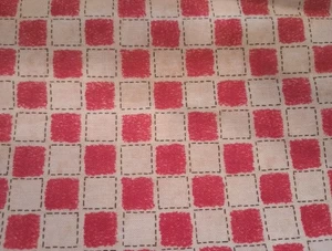 Vintage (1997) -56"x 44"-Red/Beige Checked-MODA by Lori Gardner Cotton Fabric - Picture 1 of 3
