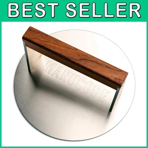 Flat Bottom Burger Press - Seasoning-Free Stainless Steel - Picture 1 of 14