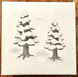 Dept 56 Heritage Village Collection Set of 2 Village Sm Porcelain Pines 5251-5 - Imagen 1 de 2