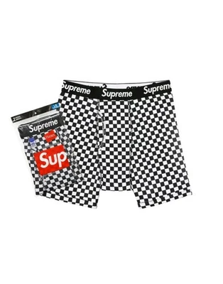 Supreme x Hanes 平角内裤 (2 包)- 方格 -XL — 第 1/3 张图片