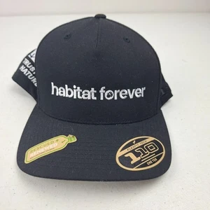 Habitat Forever Flexfit Tech 110 Trust for Nature Recycled Black Hat New - Picture 1 of 6