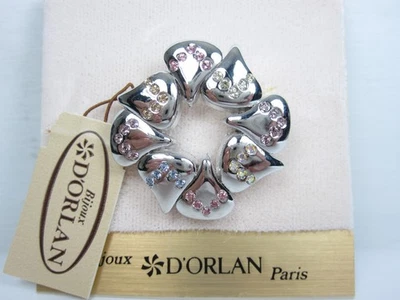 D'Orlan Rhodium Plated Brooch with Swarovski Crystals - 7724 - Image 1 of 2