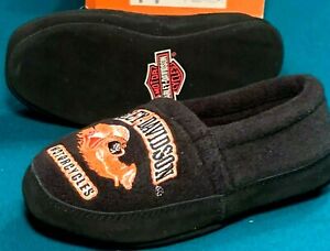 Harley Davidson Boy's size M 12 To 1 New Fleece Embroidered Slippers 