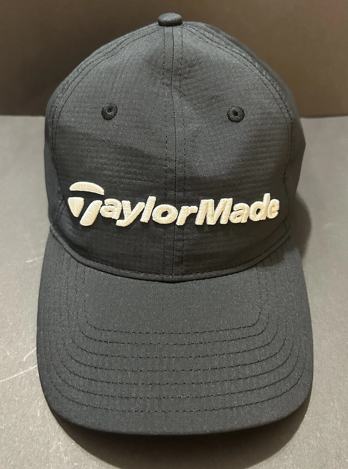 Sombrero TaylorMade para hombre OS negro bordado blanco logotipo auto sujetador marca de golf Foto 1 de 4