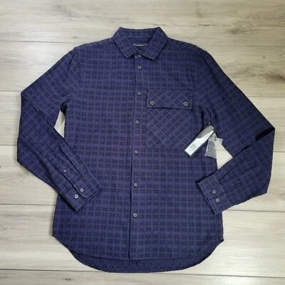 Camisa Marc By Marc Jacobs Para Hombre Pequeña Tinta Azul Abotonada Manga Larga Algodón Nueva Foto 1 de 4