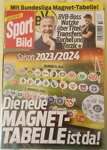 Sport Bild Magnettabelle Bundesliga 2023 /2024 Fußball/original eingeschweißt ! - Bild 1 von 2
