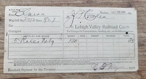1894-96 Freight Bill Lehigh Valley Railroad - Picture 1 of 1