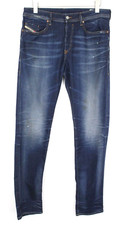 DIESEL Buster 069AH Men Jeans W33/L32 Stretch Distress Regular Slim Tapered Blue