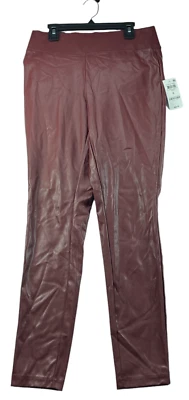 Pantalones de imitación de cuero International Concepts para mujer talla 6 borgoña nuevos Foto 1 de 4