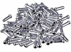 100 X Bicycle Bike Brake Gear Cable Inner Wire Cable Alloy Crimp End Caps Silver - Picture 1 of 1
