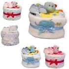 Deluxe Nappy Cake with Comfort Blanket Toy Baby Shower Gift Newborn Gift Present