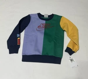 Nike Boy Sweatshirt Colorblock Pullover Crewneck - Picture 1 of 4