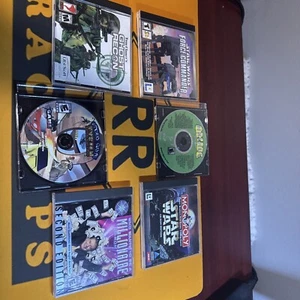 6 Game Pc Lot Star Wars-ghost Recon-arcade Masters-tycoon Gold Edition-millionai - Picture 1 of 7